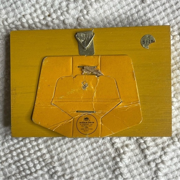 VTG 3.5" x 2.5" WALLACE & BERNIE "You Make My Tiddly Wink" Wood Plaque 1975 - Picture 4 of 4